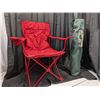Image 1 : (2) Ozark Trail Deluxe Folding Chairs (Red and Green) w/ Carrying Bags