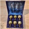 Image 1 : 6 brass goblets in a case