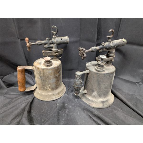 (2) Vintage Coleman Torch (1) w/ Wood Handle (1) w/ Metal Handle