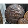 Image 2 : (3) Vintage Round Wall Decor (1) Tin (2) Wood Hand Carved