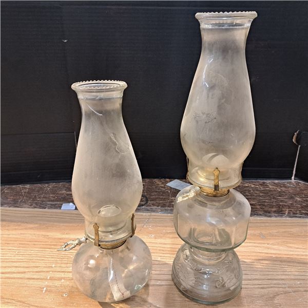 2 vintage oil lamps