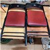 Image 2 : 2 folding chairs and small stool- size of chairs are 39"H by 20"W and stool is 17" tH