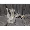 Image 1 : (2) Metal Small Pots, Glass round butter Tray, (2) Glass decor Holders
