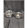 Image 4 : (2) Metal Small Pots, Glass round butter Tray, (2) Glass decor Holders
