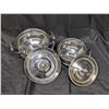 Image 5 : (2) Metal Small Pots, Glass round butter Tray, (2) Glass decor Holders