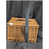 Image 5 : Traditional Picnic Basket  made of Woven Wicker (W/ Cups, Utensils, and plates) (excellent Condition