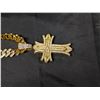 Image 2 : Golden Colour Chain w/Cross Design Pendent