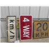 Image 1 : 3 Traffic Signs : 4 Way 12'' x 24'' , 20 MPH 18'' x 18'' ,