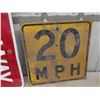 Image 4 : 3 Traffic Signs : 4 Way 12'' x 24'' , 20 MPH 18'' x 18'' ,