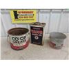 Image 1 : Texaco Valor Oil Can , 2 Coop Grease Cans 