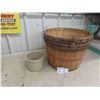 Image 1 : 2 Bushel Bins , 1/2 Gallon Stoneware 