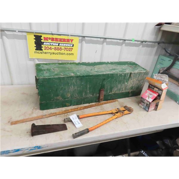 Carpenters Box, Yard Stick, Wedge, Bolt 
