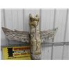 Image 3 : Wood Carved Totem Pole 39'' H x 29'' Wing 