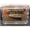 Image 2 : Titanic 102 Gold Layered Brass Bar 