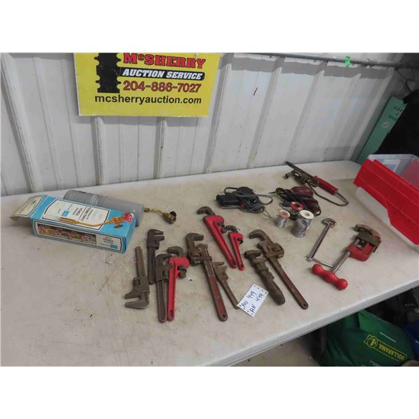 Pipe Wrench, Pipe Cutter, Soldering Gun, Propane 