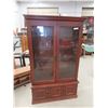 Image 1 : China Cabinet with Locking Bottom Drawer 71'' x 42'' x 13''