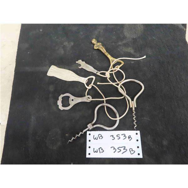 6 Vintage Wine & Bottle Openers, Coke, Canada Dry