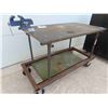 Image 4 : Rolling Steel Shop Table with Vice 33'' x 48'' x 27'' 