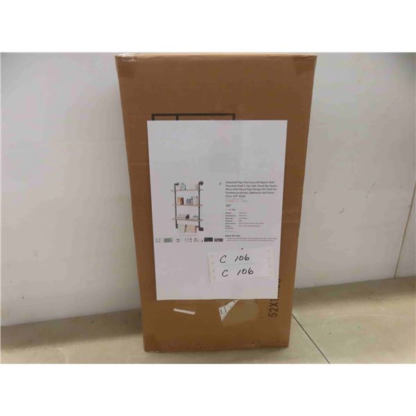 industriall pipe shelving with board, wall mounted