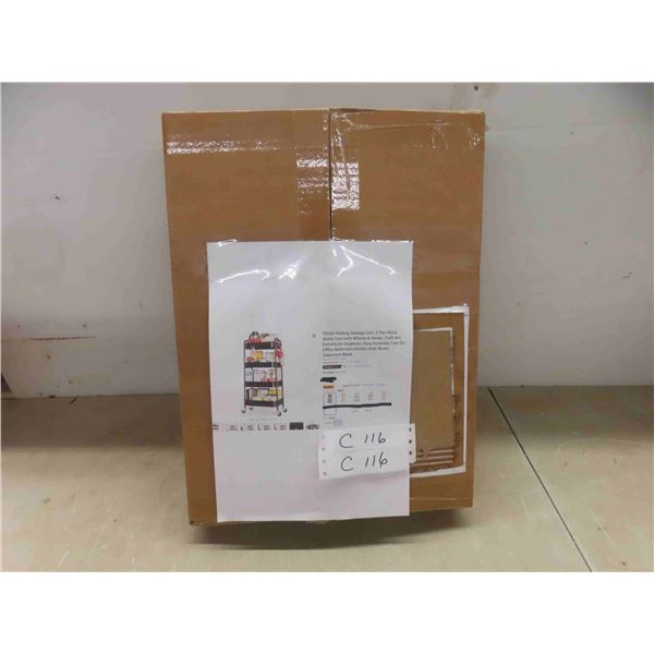  TOOLF rolling storage cart, 4 tier metal utility cart 