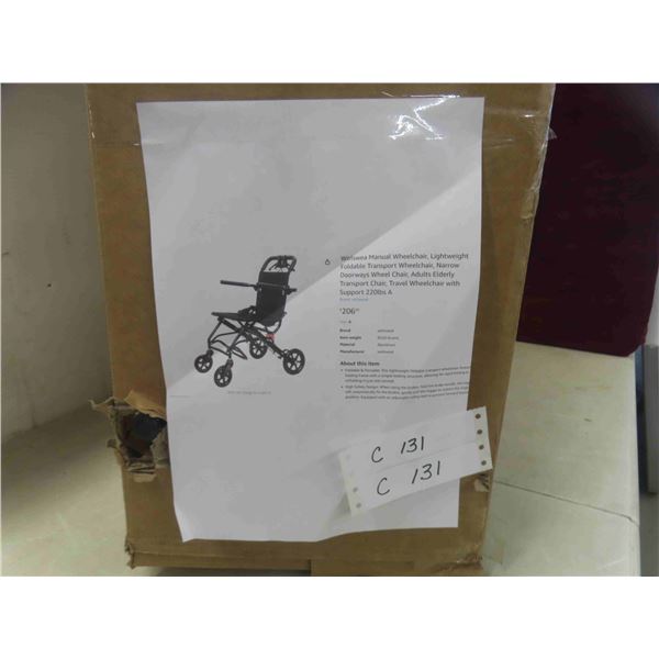 wirlswea manual wheelchair, lightweight foldable transport