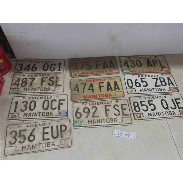10 manitoba lisence plates 