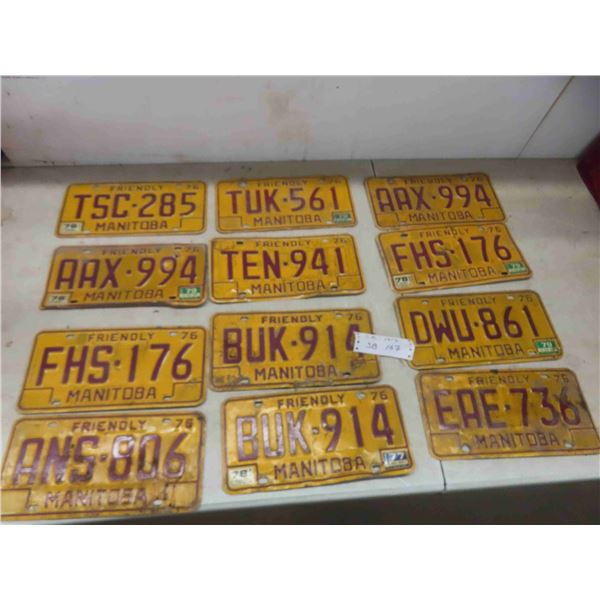 12-1976 manitoba lisence plates 