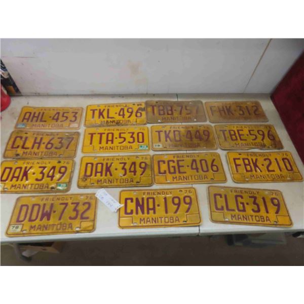 15- 1976 manitoba lisence plates 