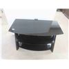 Image 2 : black glass tv and video stand 38x20x22" 