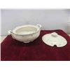Image 3 : soup tureen and platter, tea or coffeer pot, and a gravy boat. 