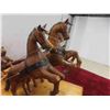 Image 6 : russian folkart bear driving horses on sled. 15x9x11" 