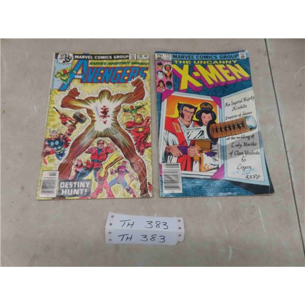 2 marvel comics , the avengers annd x-men 