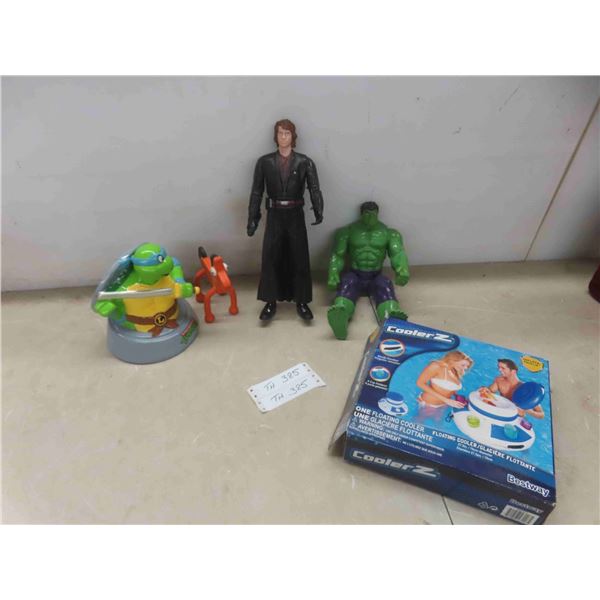 inflatable floting cooler, lemonade ceramic bank,