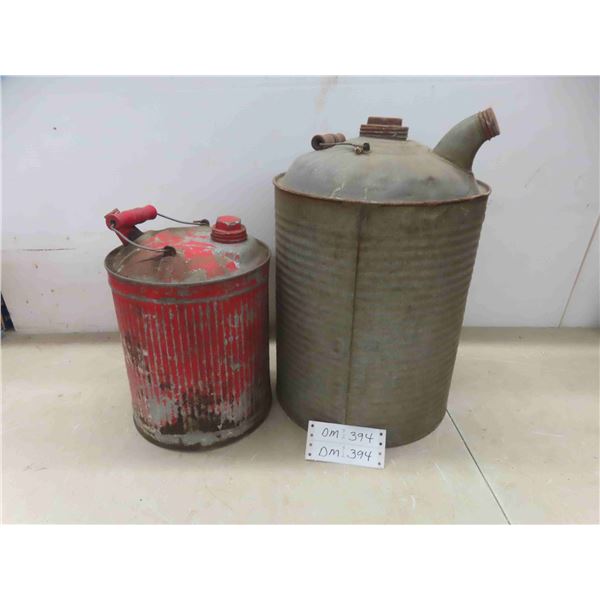 2 metal gas cans 