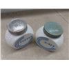 Image 5 : vintage  milk glasses salt and pepper shakers, and grease jar 