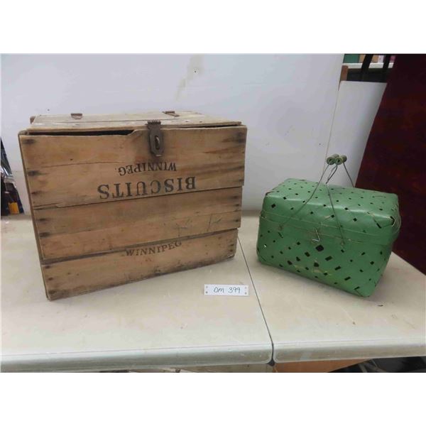 wood crate with hinged lid 20x15x15" and