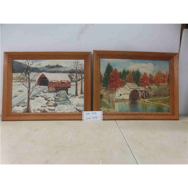 framed oil paintings by E. Mckibben  19x15