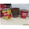 Image 7 : vintage 3 piece metal cannistta set, pantry items, tins,