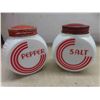Image 4 : vintage milk glasss salt and pepper shakers and grease jar 