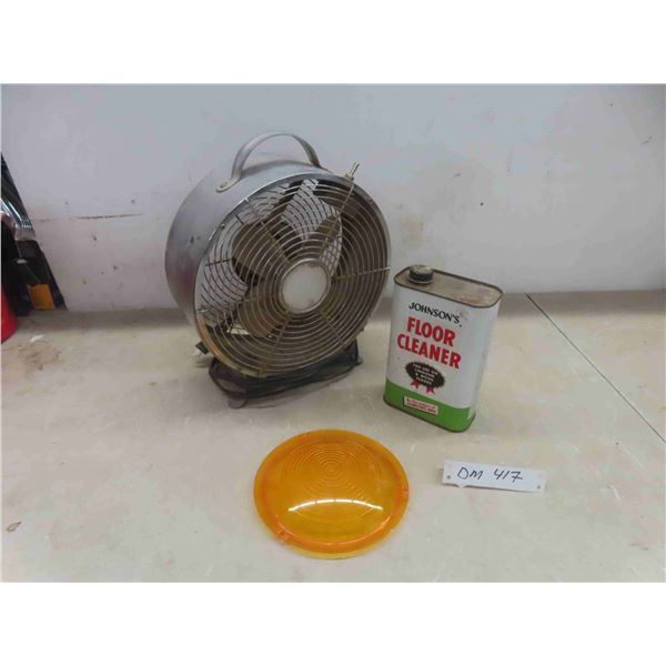 vintage electric jar, plastic amber 6" lens, 