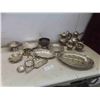 Image 1 : silvver plated coffee, tea pots, cream, sugar, candlesticks