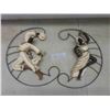 Image 1 : 2 favouware sculptures on metal frame, 13x16""