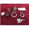 Image 1 : rings, locket and silver content 50 grams 