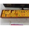 Image 7 : vintage mah-jongg set with racks, tiles and case 