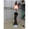 Image 1 : bronzed coloured  lady umbrella lamp 25" tall 
