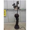 Image 4 : bronzed coloured  lady umbrella lamp 25" tall 