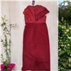 Image 2 : Red Net and Lacey Midi dress for Women; Party Wear with slit Size M