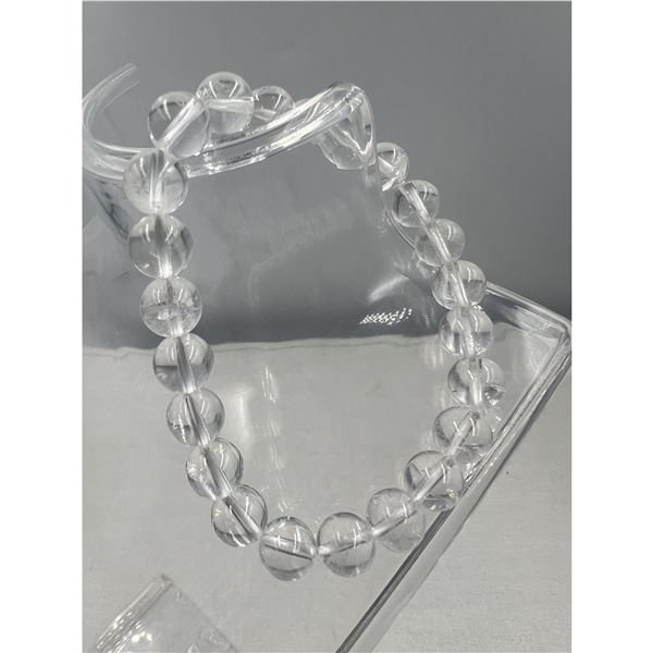 BRAND NEW 8 MM  CLEAR QUARTZ   BRACELET ELASTIC