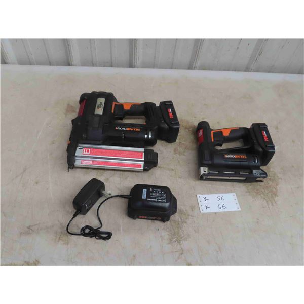 Worx Nail Force 20V 18 Gauge Nailer, Stapler 1/4''-9/16'' ,