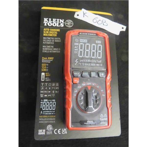 New Klein Auto Ranging Slim Digital Multimeter